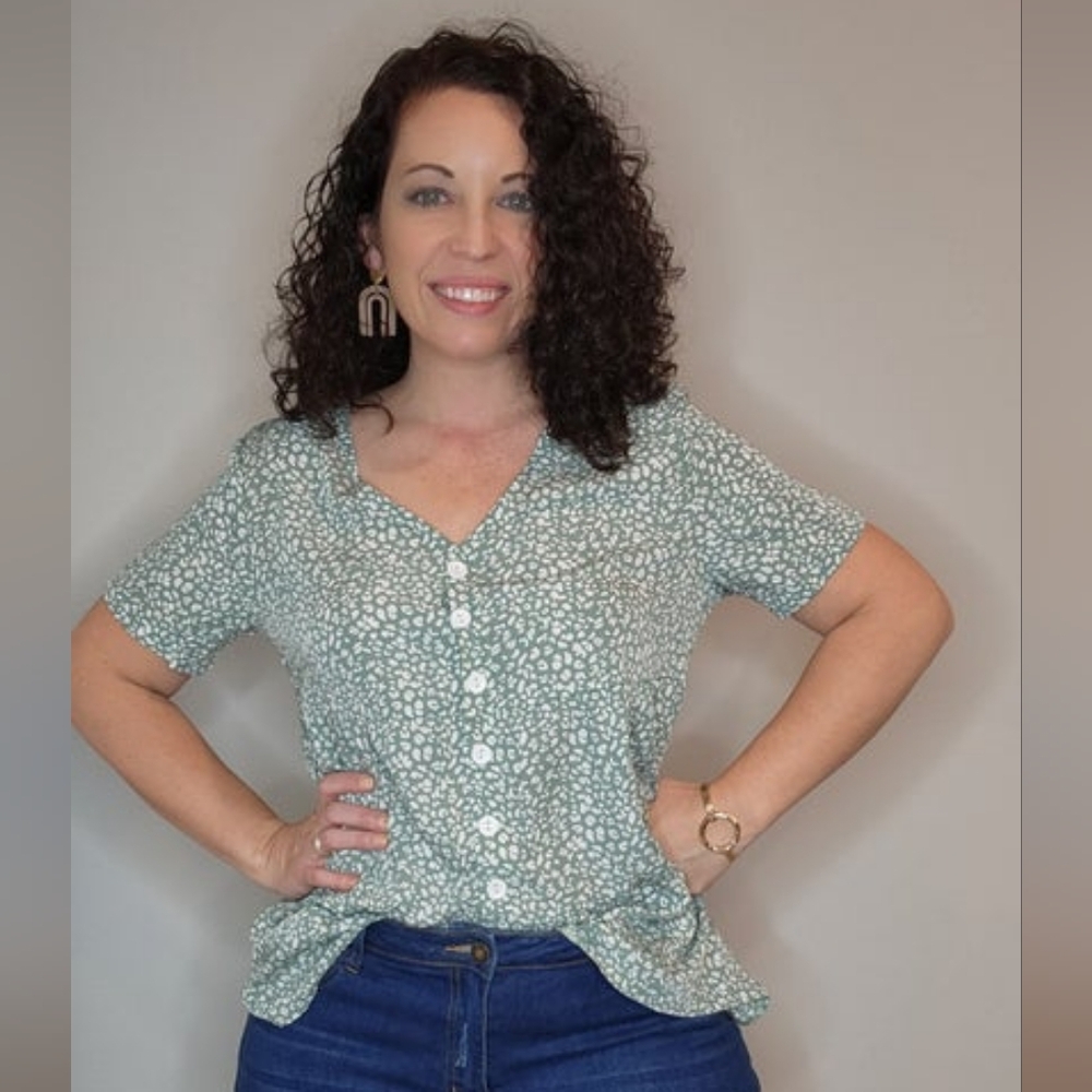 Lucky Me Sage Tiered Top